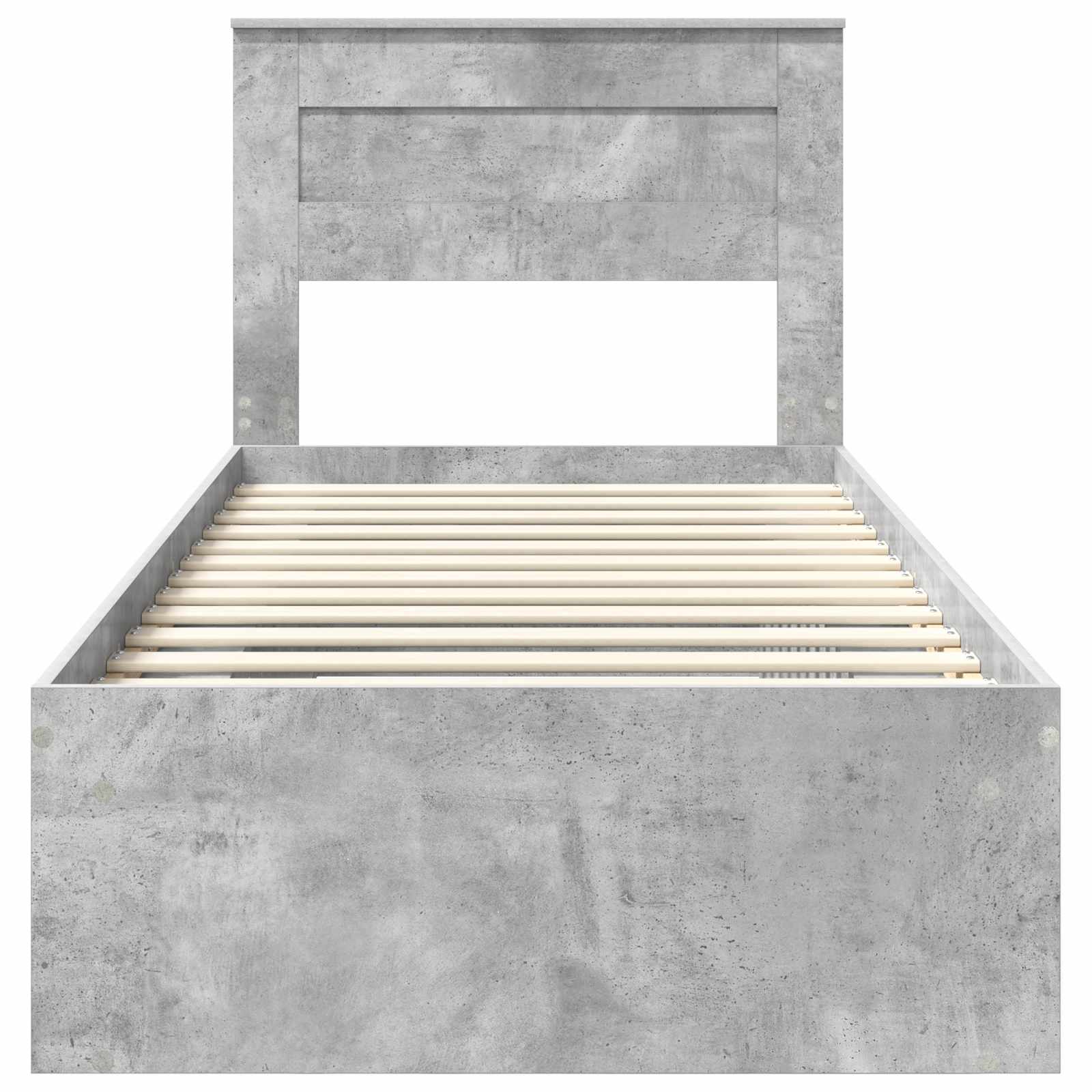 vidaXL Ramka łóżka Szary beton 100 x 200 cm Lite drewno sosnowe