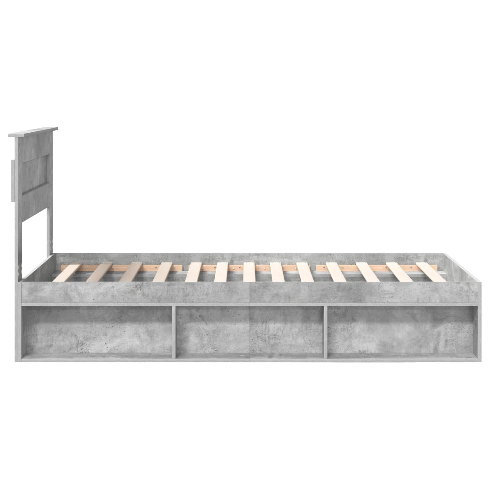 vidaXL Ramka łóżka Szary beton 100 x 200 cm Lite drewno sosnowe