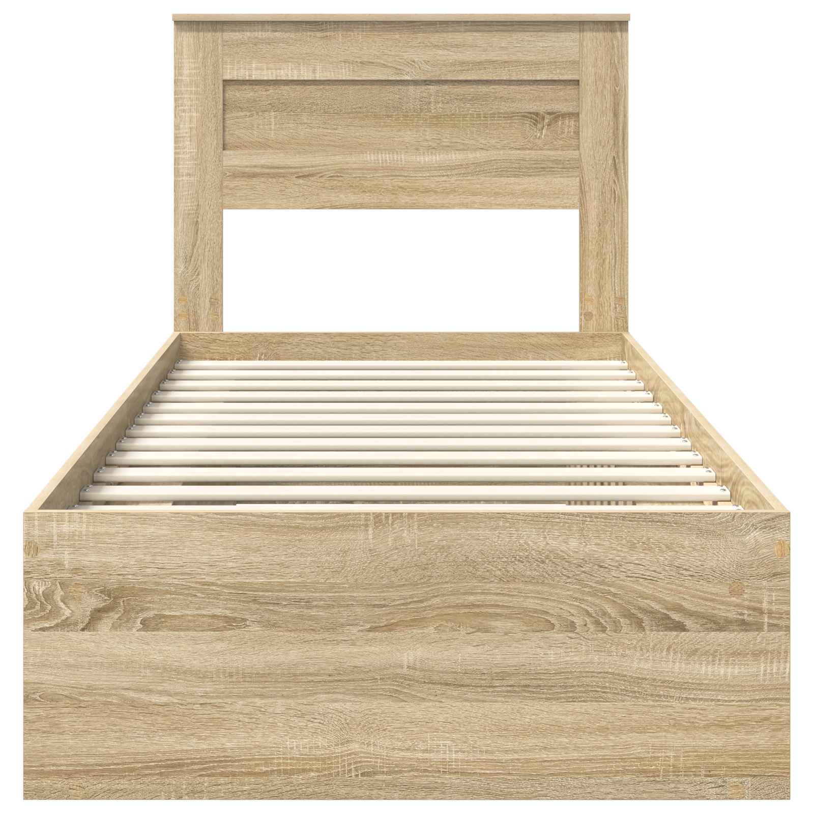 vidaXL Ramka łóżka Dąb Sonoma 90 x 200 cm Lite drewno sosnowe