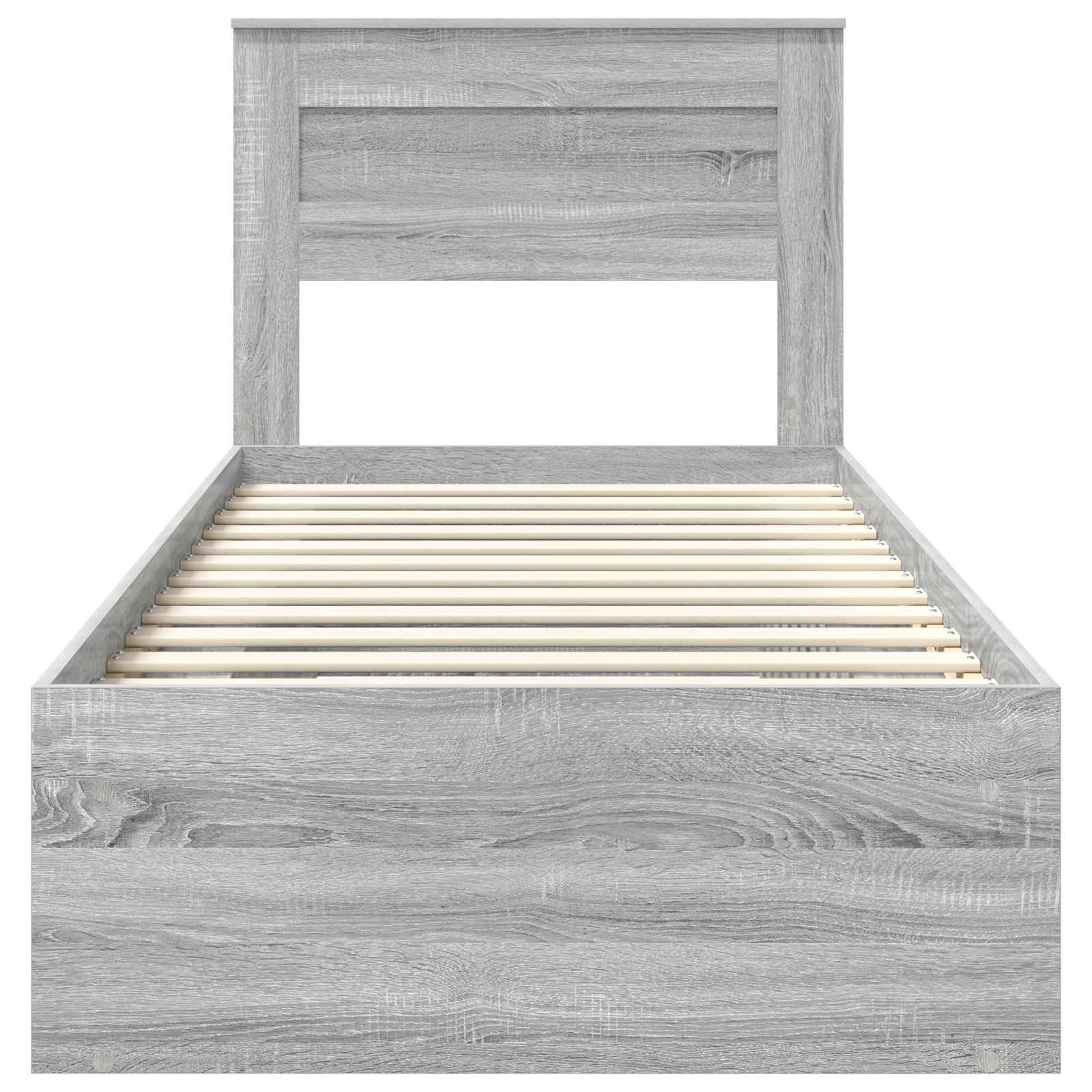 vidaXL Ramka łóżka Szary Sonoma 90 x 200 cm Lite drewno sosnowe