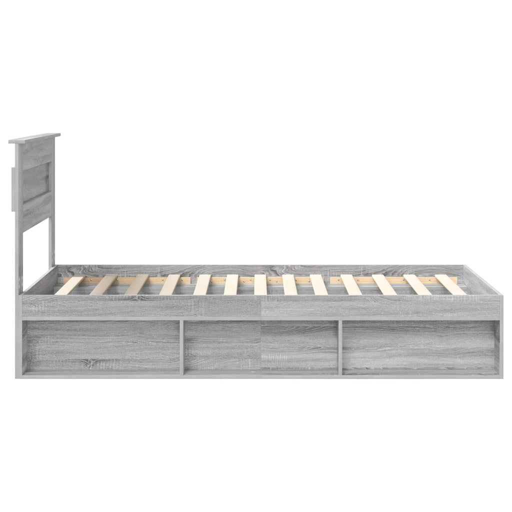 vidaXL Ramka łóżka Szary Sonoma 90 x 200 cm Lite drewno sosnowe