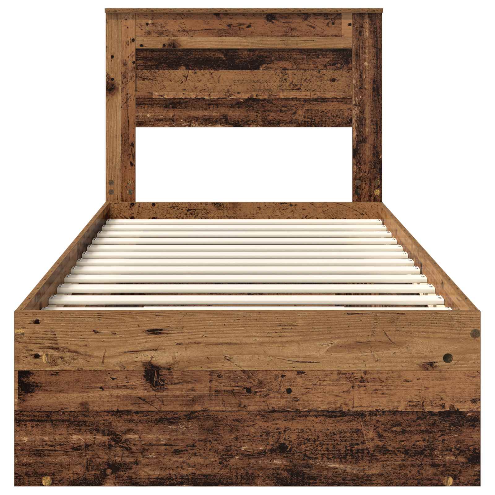 vidaXL Ramka łóżka Stare drewno 90 x 200 cm Lite drewno sosnowe