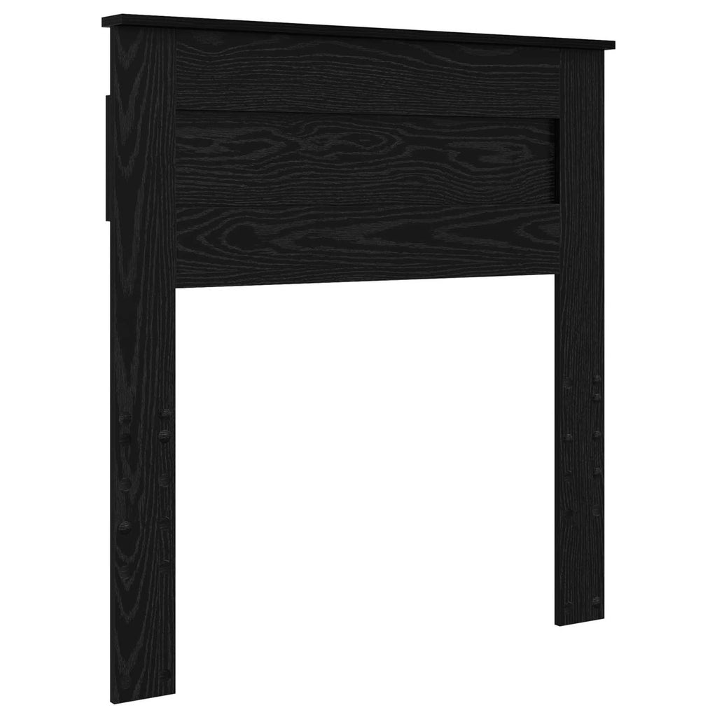 vidaXL Ramka łóżka Z zagłówkiem Czarny 75 x 190 cm Lite drewno sosnowe