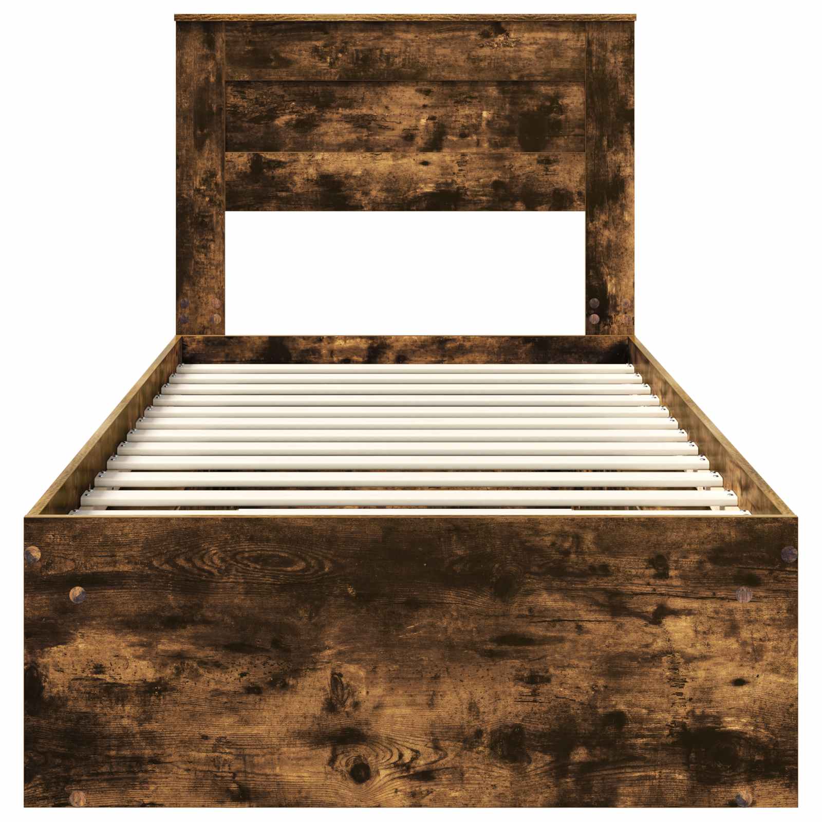 vidaXL Ramka łóżka Dąb wędzony 75 x 190 cm Lite drewno sosnowe