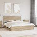 vidaXL Ramka łóżka Dąb Sonoma 200 x 200 cm Drewno inżynieryjne