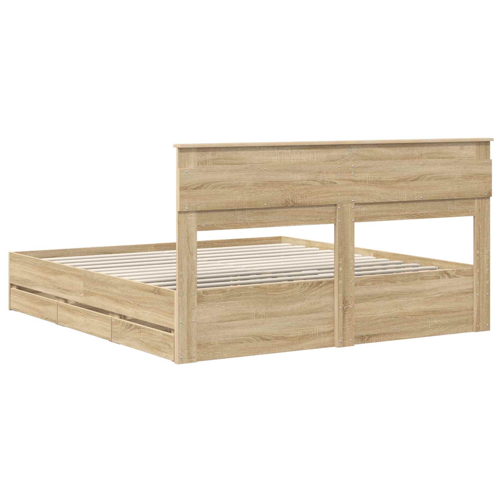 vidaXL Ramka łóżka Dąb Sonoma 200 x 200 cm Drewno inżynieryjne