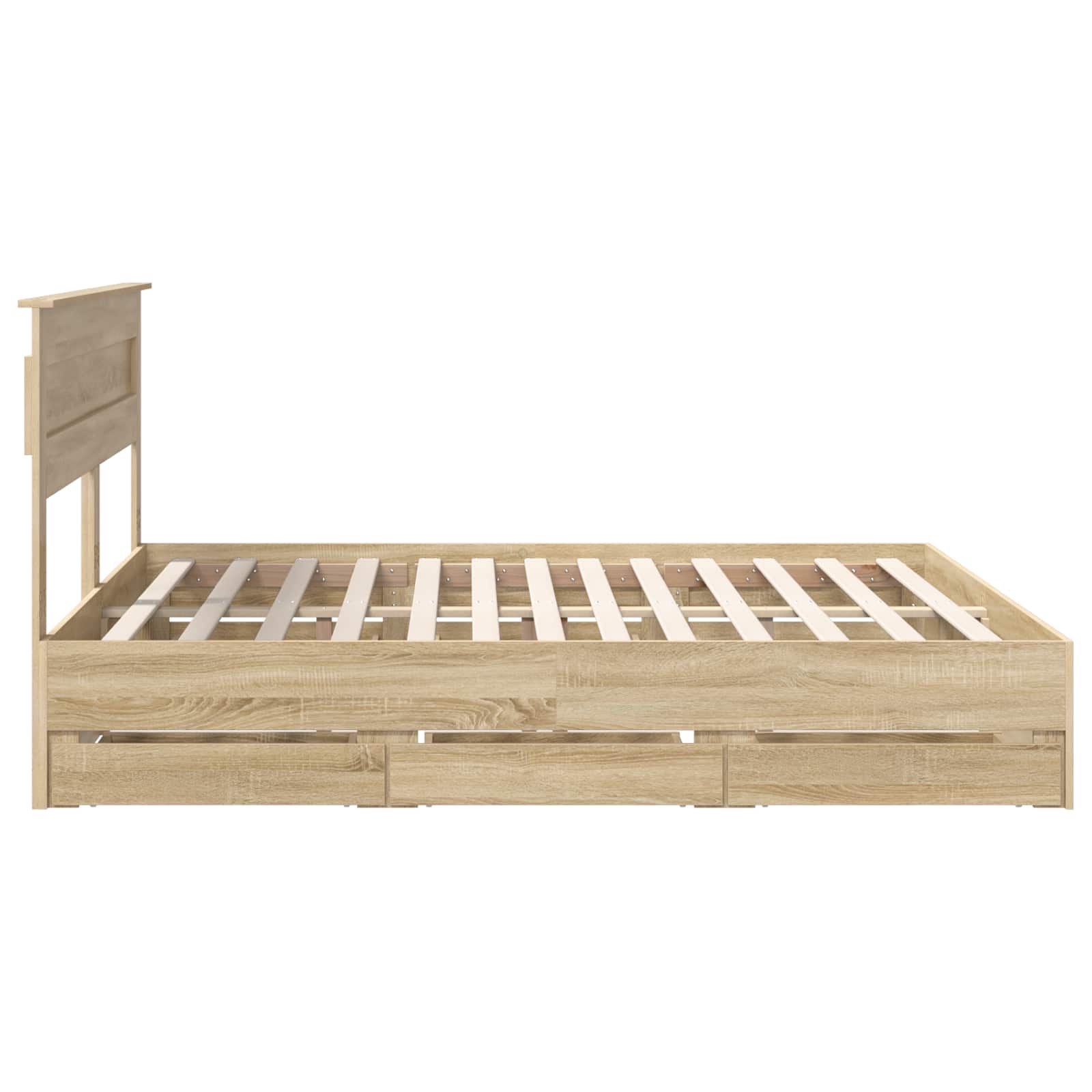 vidaXL Ramka łóżka Dąb Sonoma 200 x 200 cm Drewno inżynieryjne