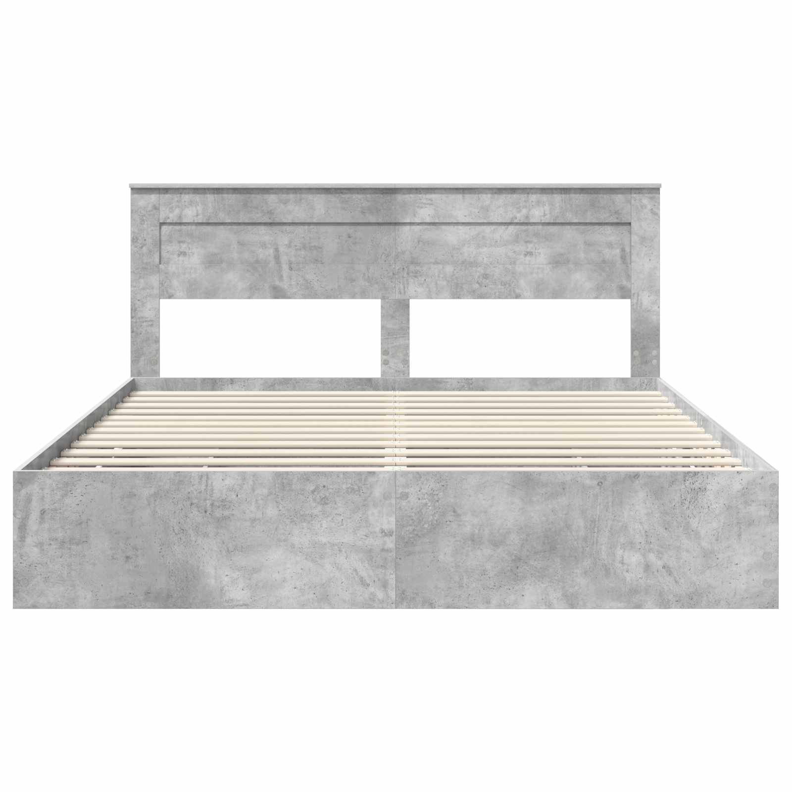 vidaXL Ramka łóżka Betonowy szary 200 x 200 cm Drewno inżynieryjne