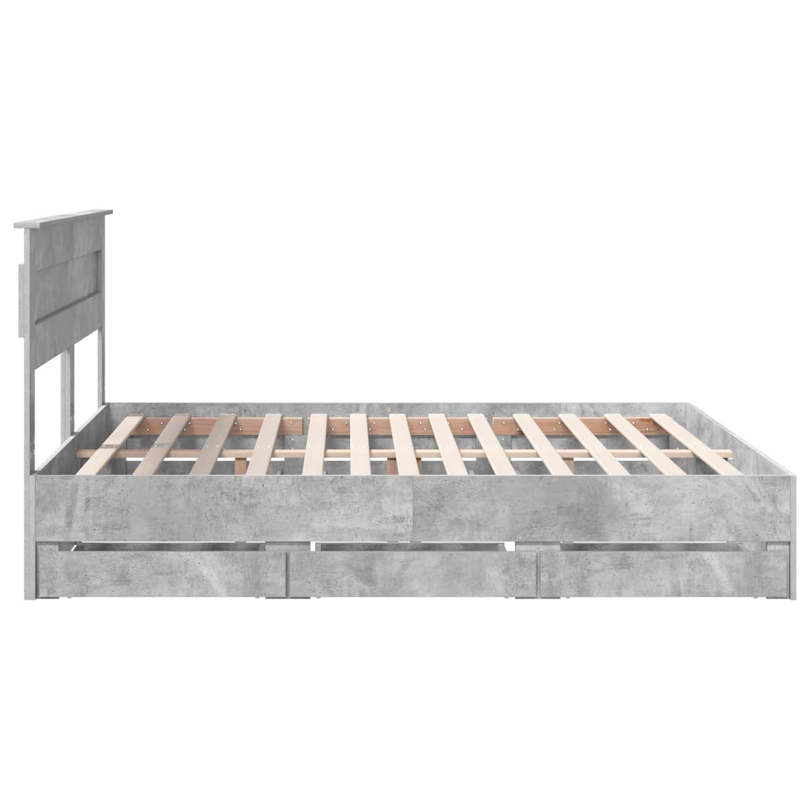 vidaXL Ramka łóżka Betonowy szary 200 x 200 cm Drewno inżynieryjne