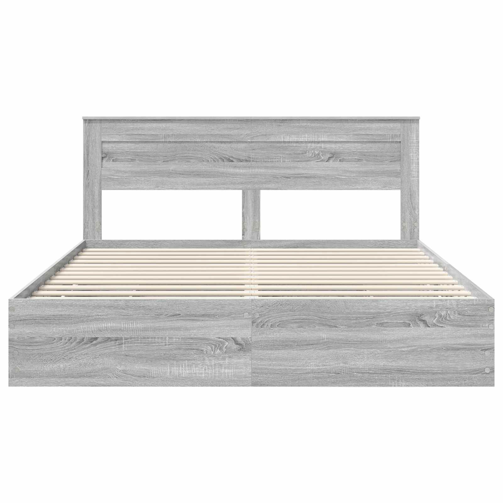 vidaXL Ramka łóżka Szary Sonoma 200 x 200 cm Drewno inżynieryjne