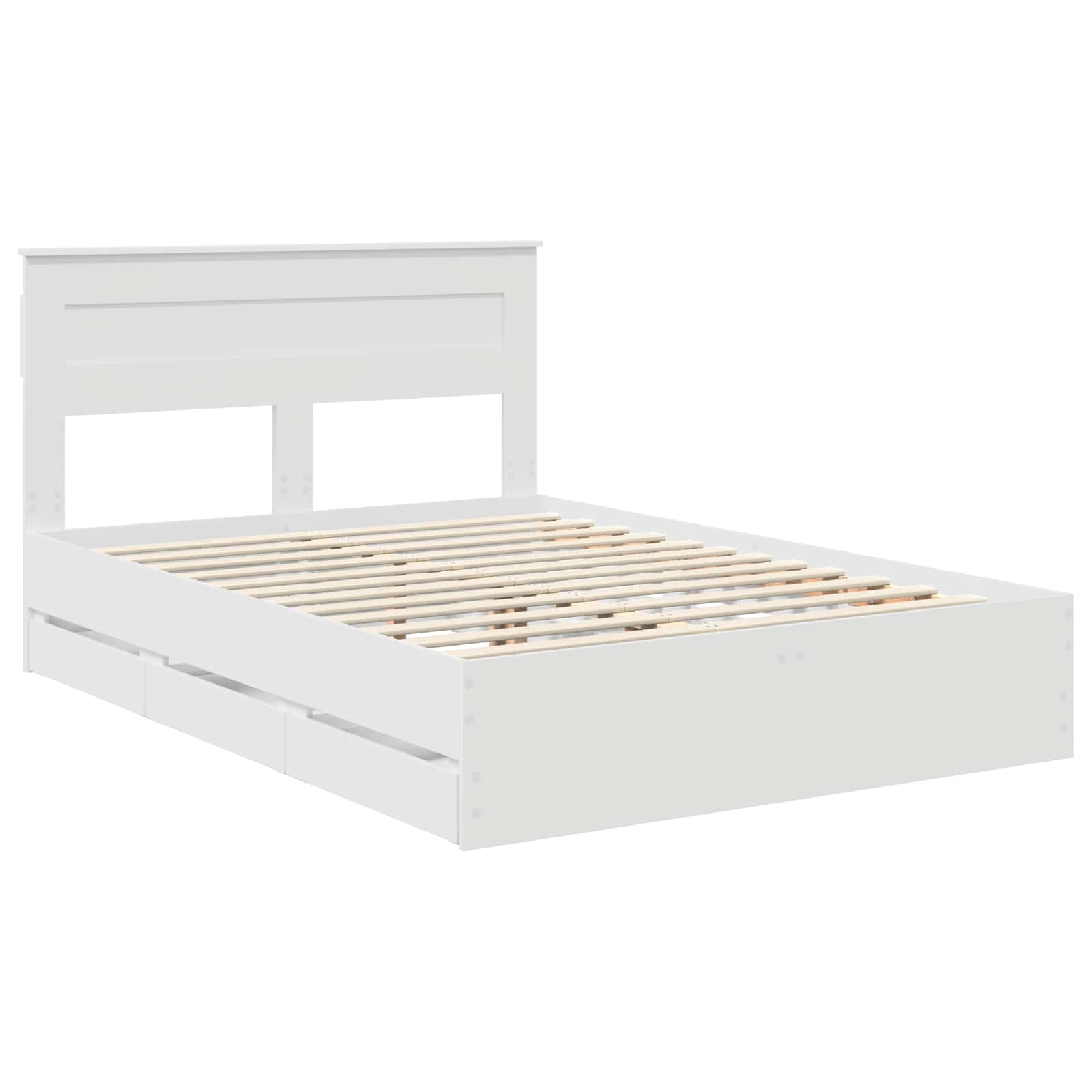 vidaXL Ramka łóżka z szufladą Biały 160 x 200 cm Drewno inżynieryjne