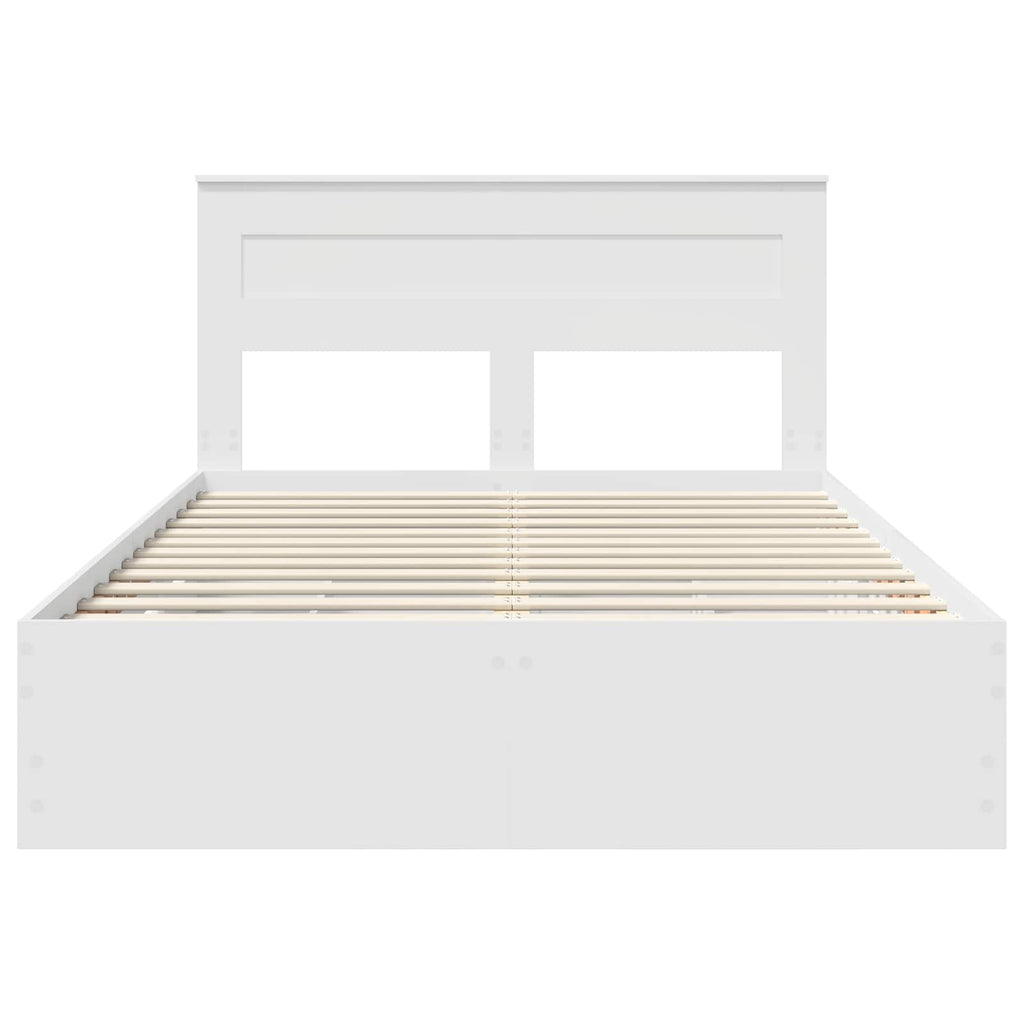 vidaXL Ramka łóżka z szufladą Biały 160 x 200 cm Drewno inżynieryjne