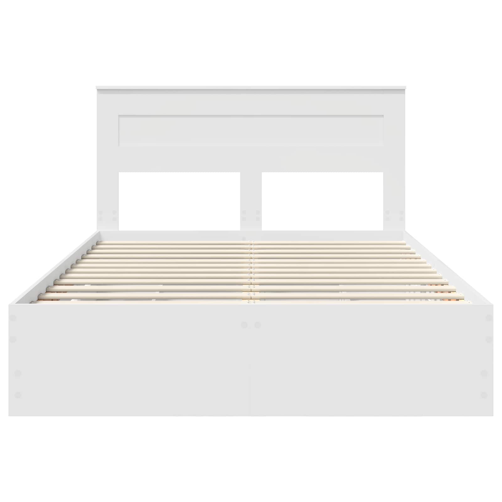 vidaXL Ramka łóżka z szufladą Biały 160 x 200 cm Drewno inżynieryjne