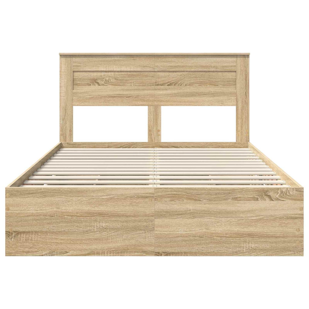 vidaXL Ramka łóżka Dąb Sonoma 160 x 200 cm Drewno inżynieryjne