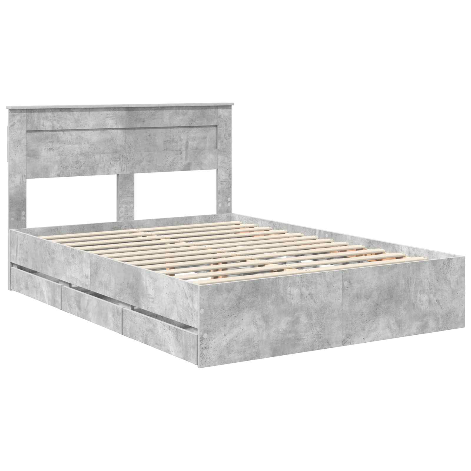 vidaXL Ramka łóżka Betonowy szary 160 x 200 cm Drewno inżynieryjne