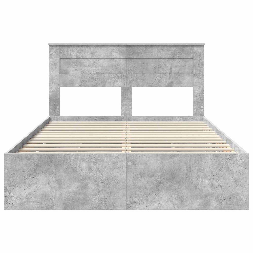 vidaXL Ramka łóżka Betonowy szary 160 x 200 cm Drewno inżynieryjne