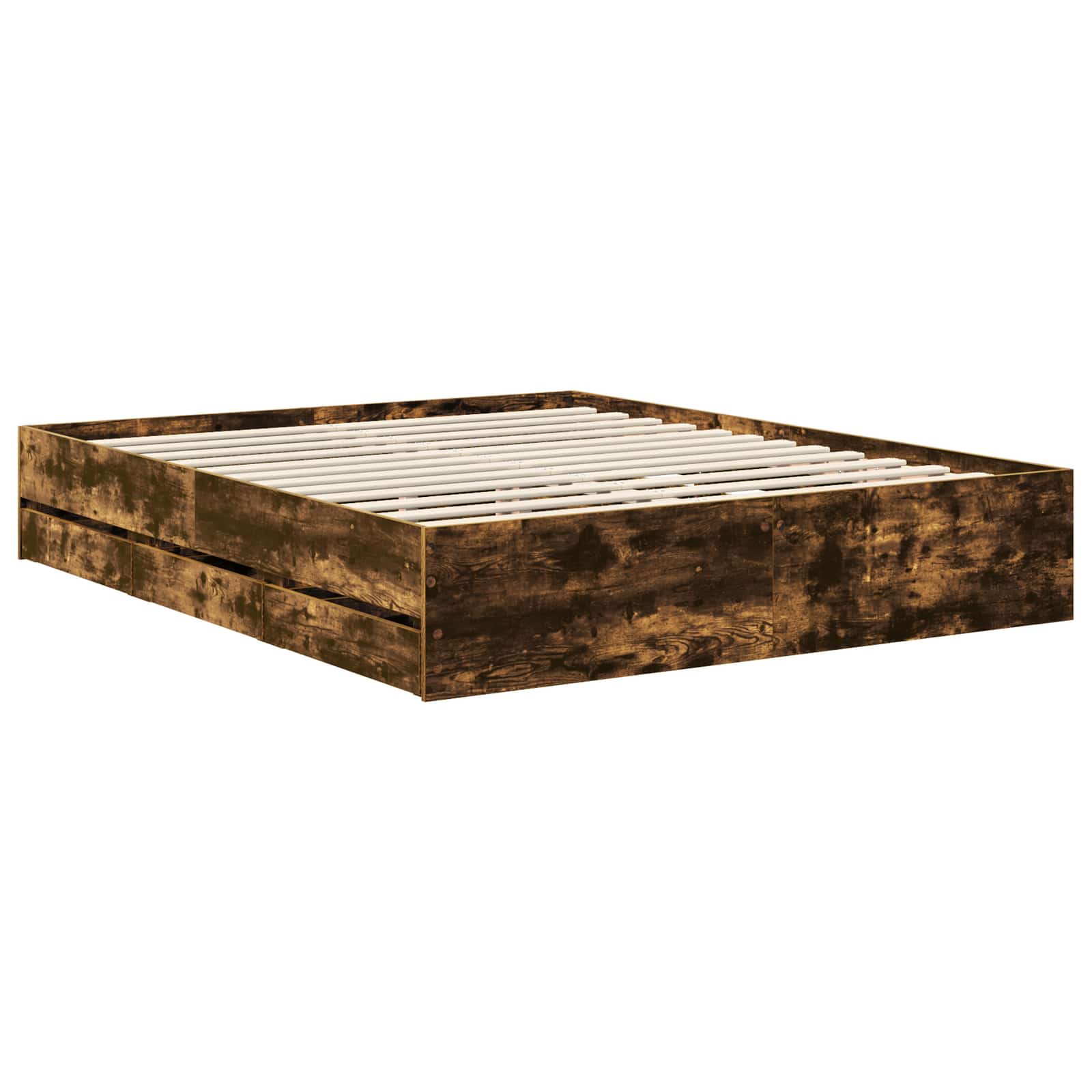 vidaXL Ramka łóżka Dąb wędzony 160 x 200 cm Drewno inżynieryjne