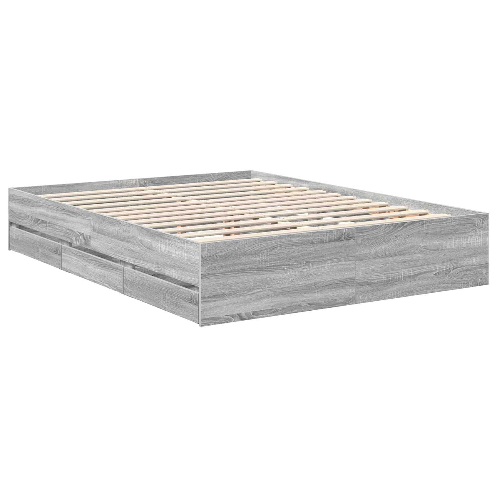 vidaXL Ramka łóżka Szary Sonoma 150 x 200 cm Drewno inżynieryjne