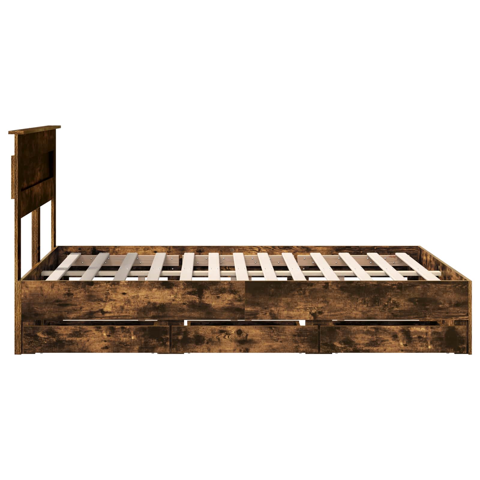vidaXL Ramka łóżka Dąb wędzony 140 x 200 cm Drewno inżynieryjne