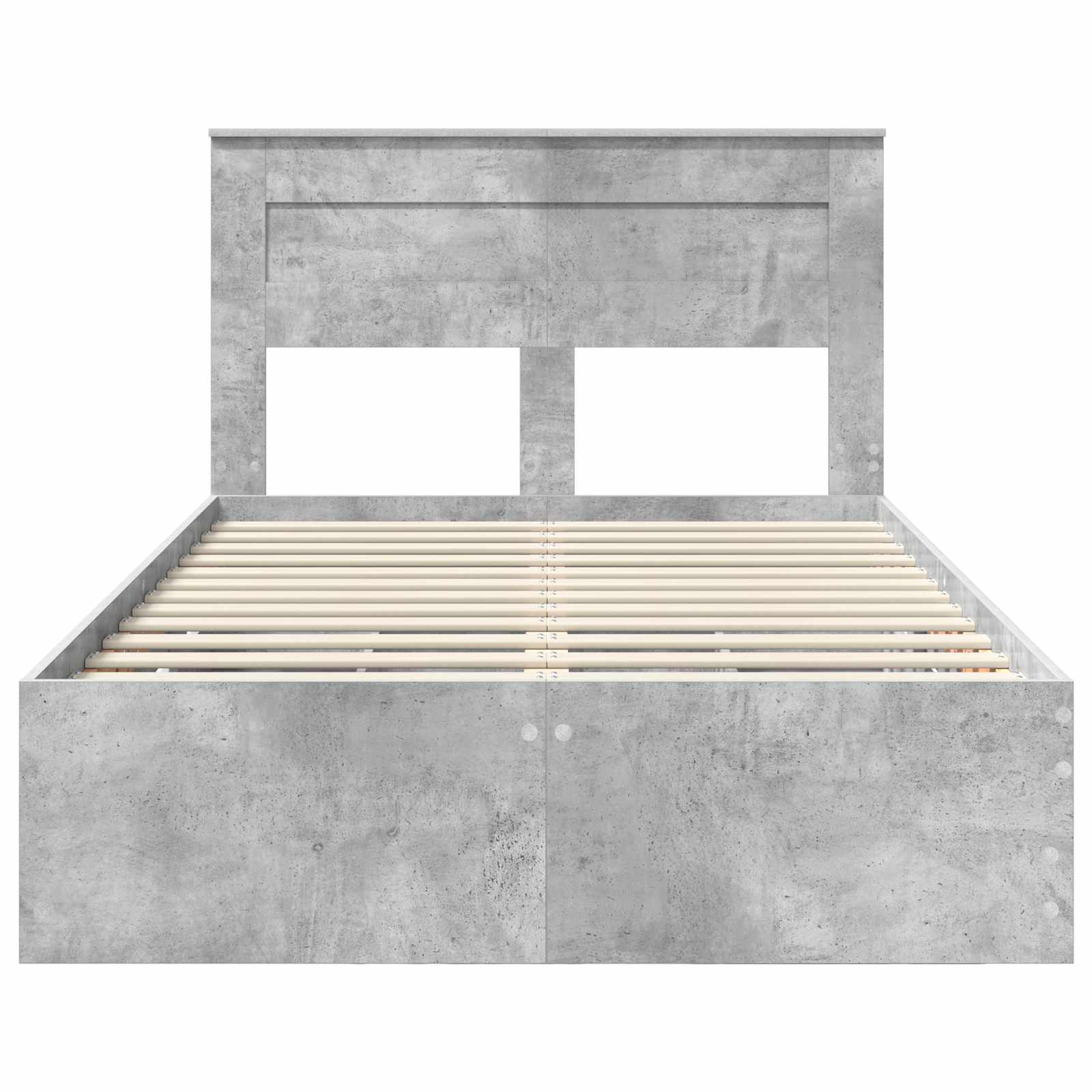 vidaXL Ramka łóżka Betonowy szary 135 x 190 cm Drewno inżynieryjne