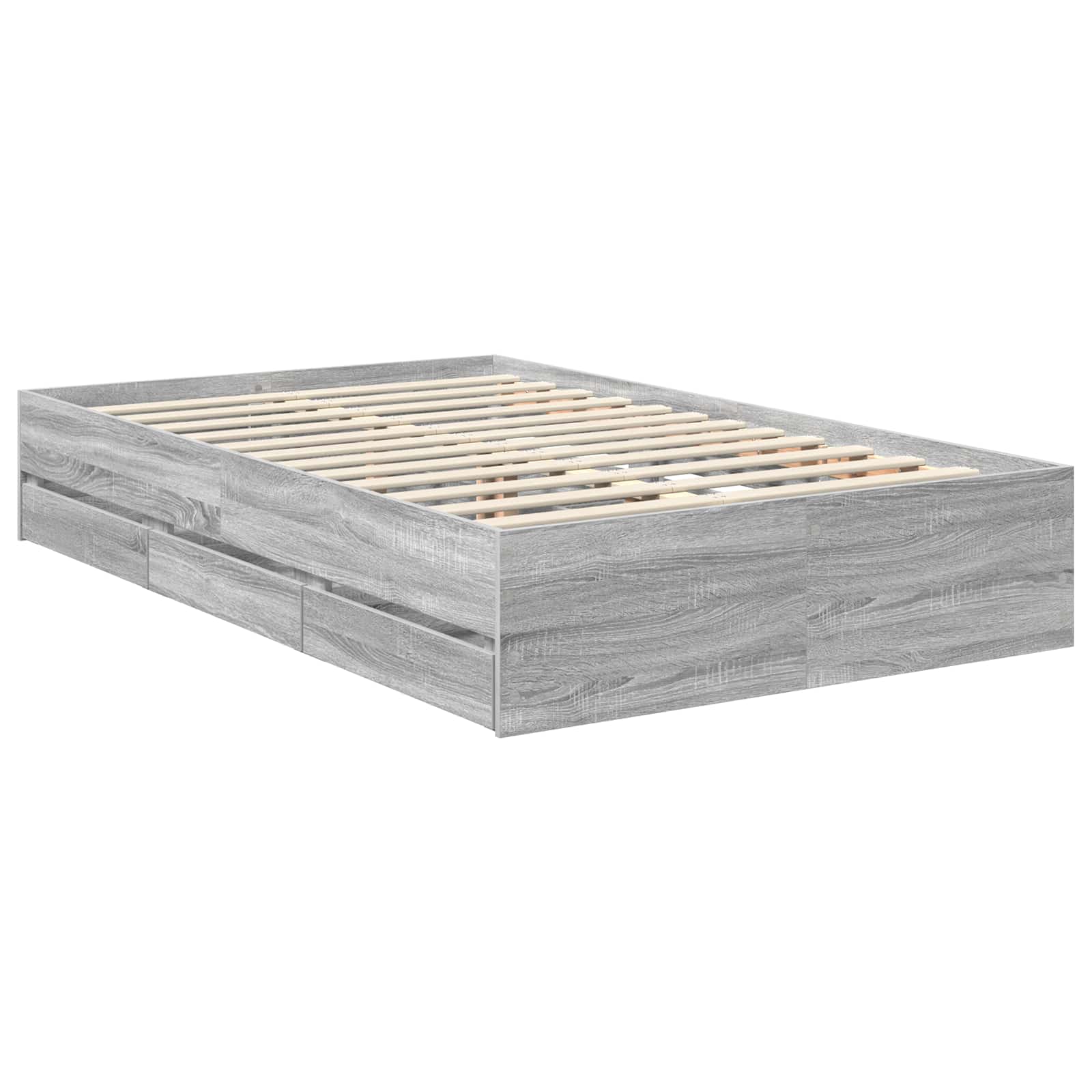vidaXL Ramka łóżka Szary Sonoma 120 x 190 cm Drewno inżynieryjne