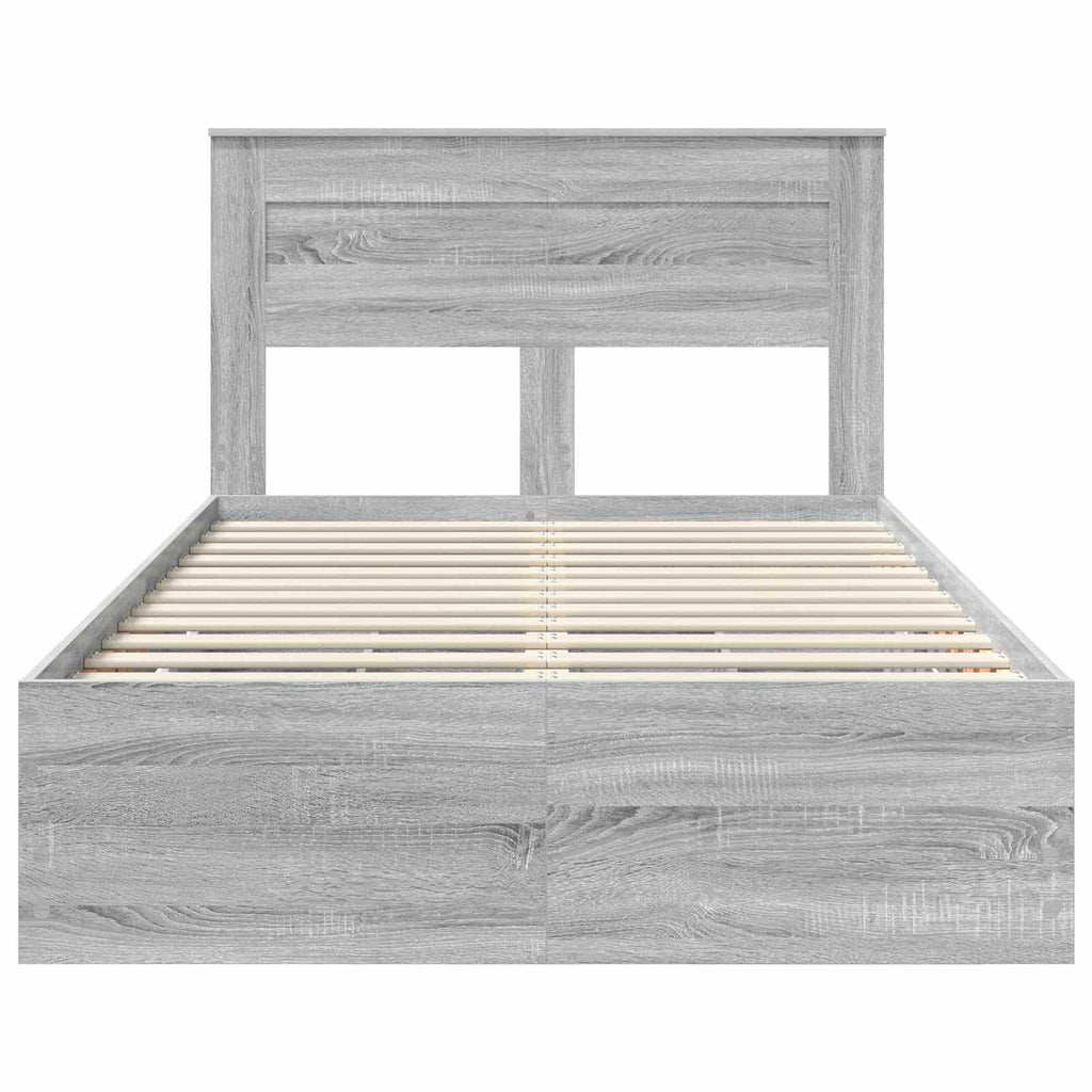 vidaXL Ramka łóżka Szary Sonoma 120 x 190 cm Drewno inżynieryjne