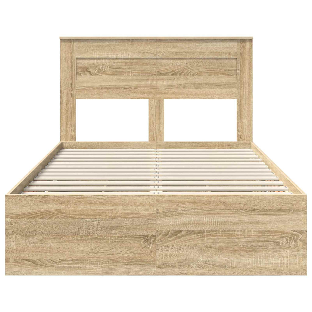 vidaXL Ramka łóżka Dąb Sonoma 120 x 200 cm Drewno inżynieryjne