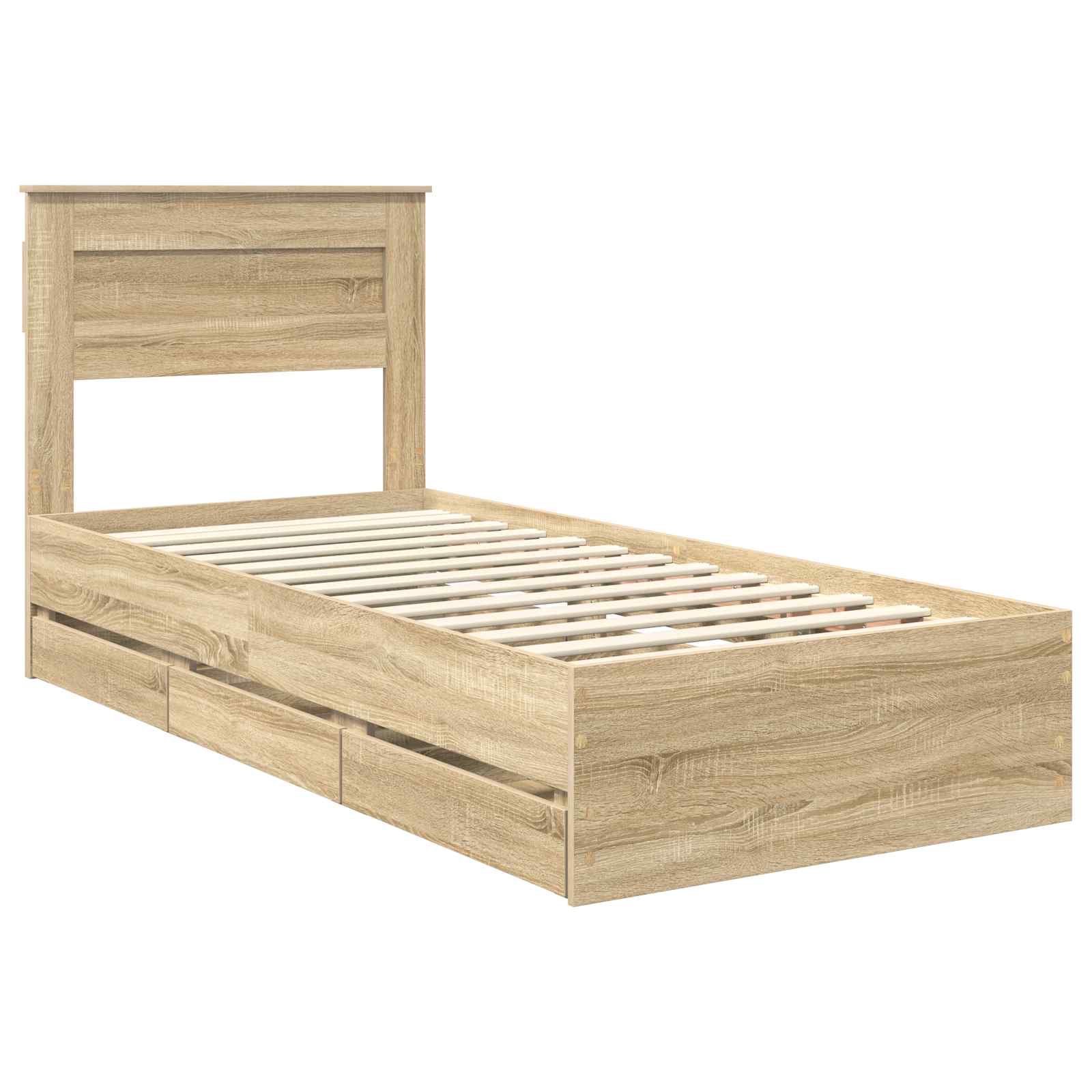 vidaXL Ramka łóżka Dąb Sonoma 100 x 200 cm Drewno inżynieryjne