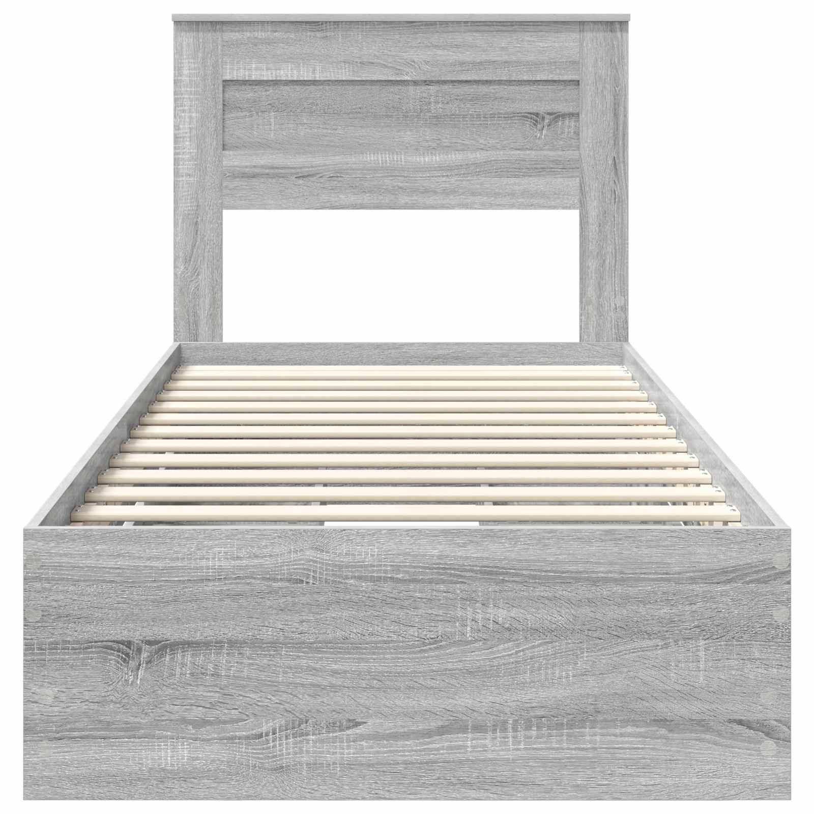 vidaXL Ramka łóżka Szary Sonoma 100 x 200 cm Drewno inżynieryjne
