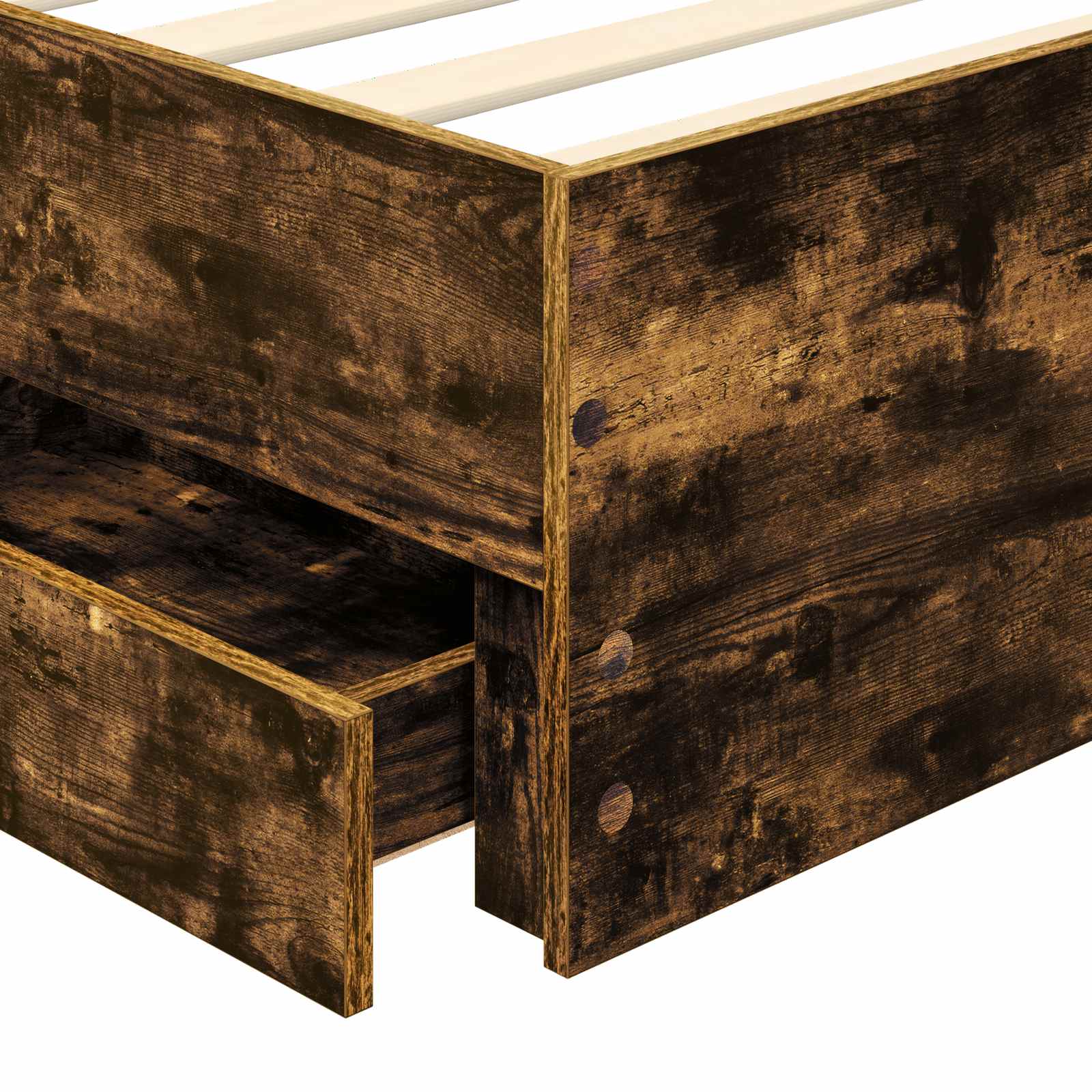 vidaXL Ramka łóżka Dąb wędzony 90 x 190 cm Drewno inżynieryjne