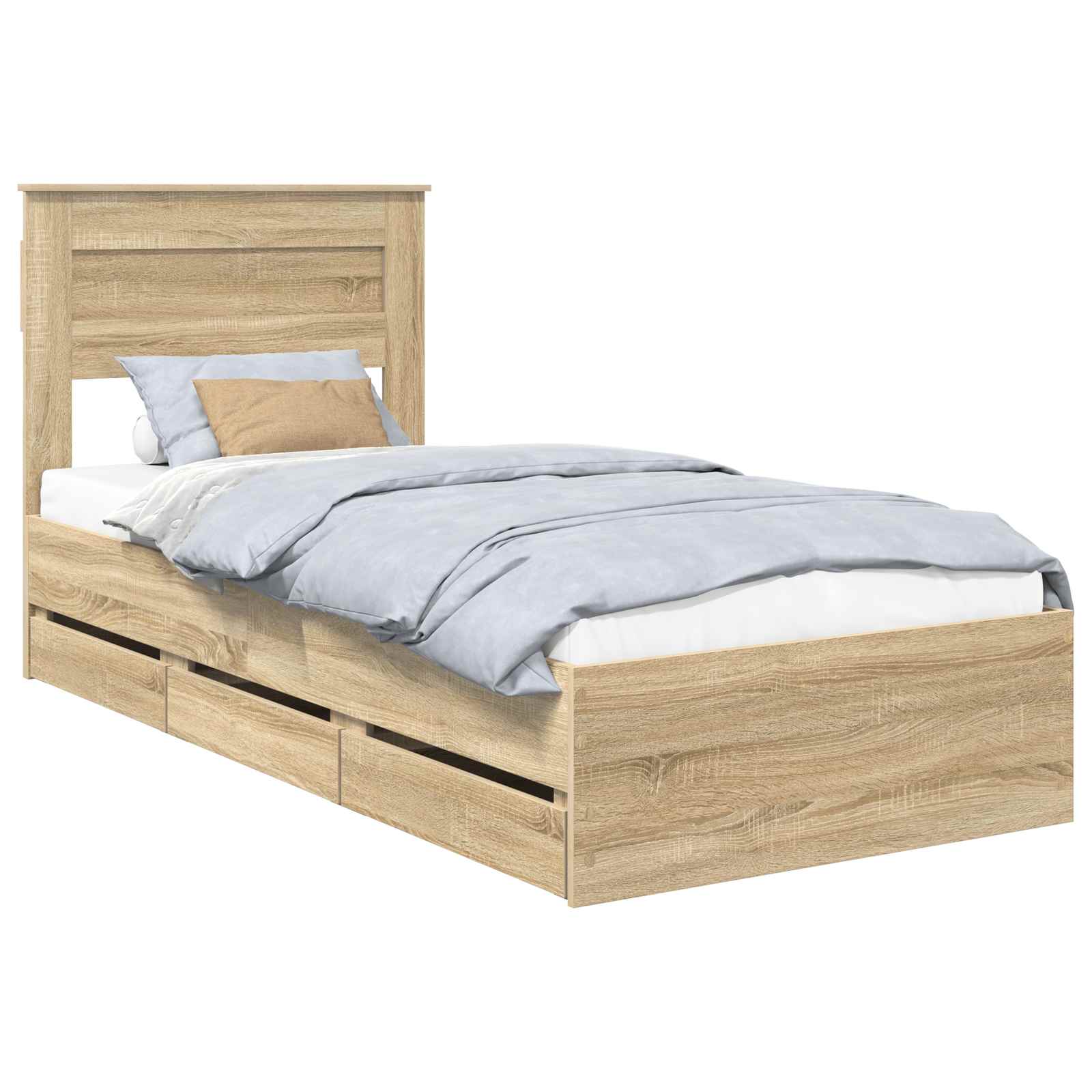 vidaXL Ramka łóżka Dąb Sonoma 90 x 200 cm Drewno inżynieryjne
