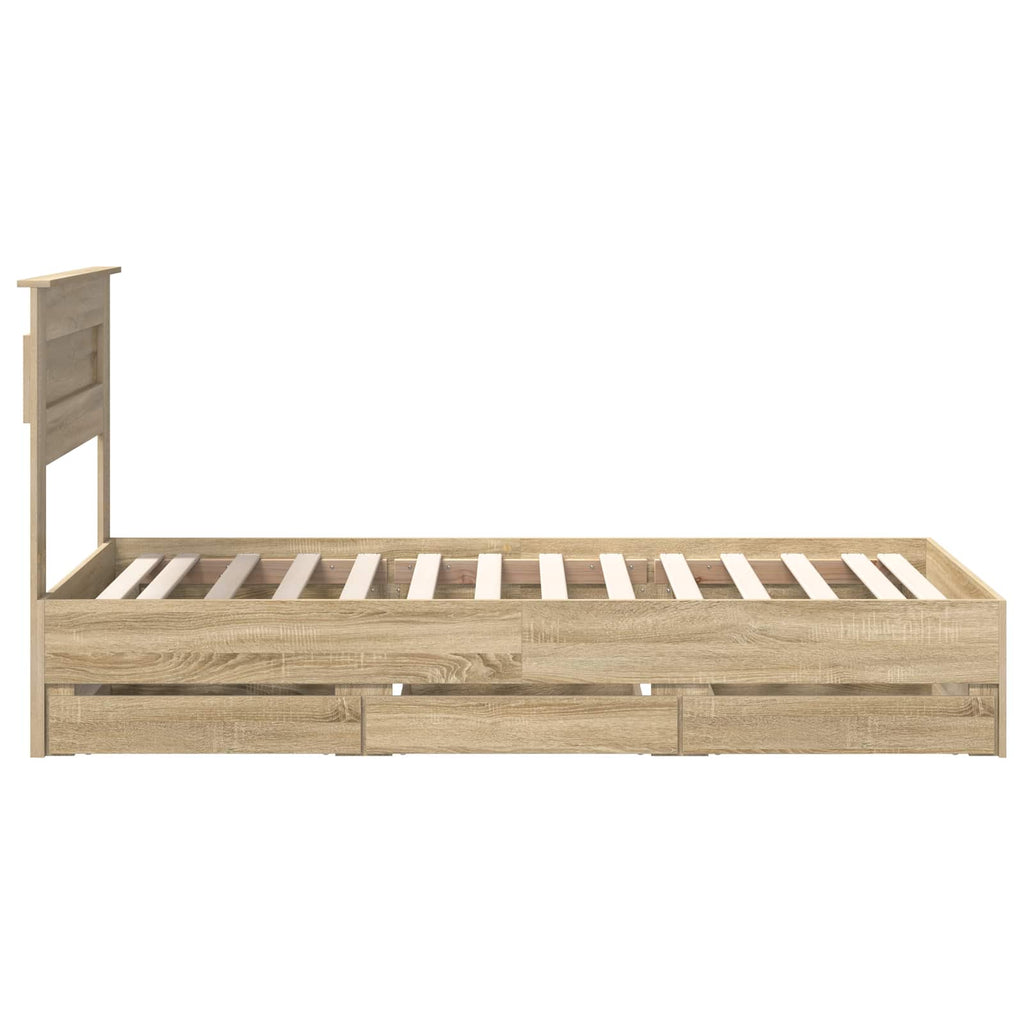 vidaXL Ramka łóżka Dąb Sonoma 90 x 200 cm Drewno inżynieryjne