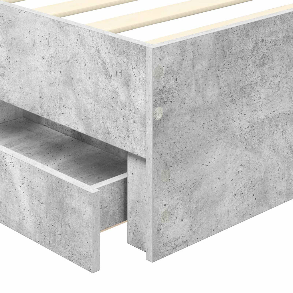 vidaXL Ramka łóżka Betonowy szary 90 x 200 cm Drewno inżynieryjne