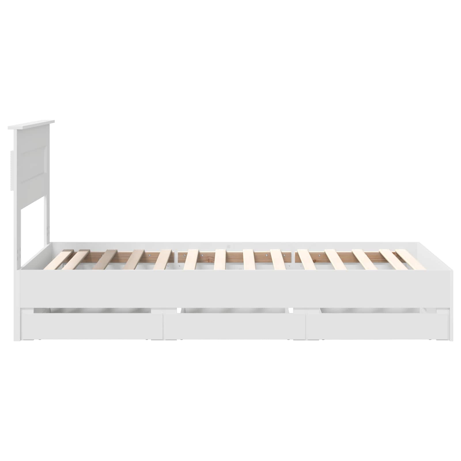 vidaXL Ramka łóżka z szufladą Biały 75 x 190 cm Drewno inżynieryjne