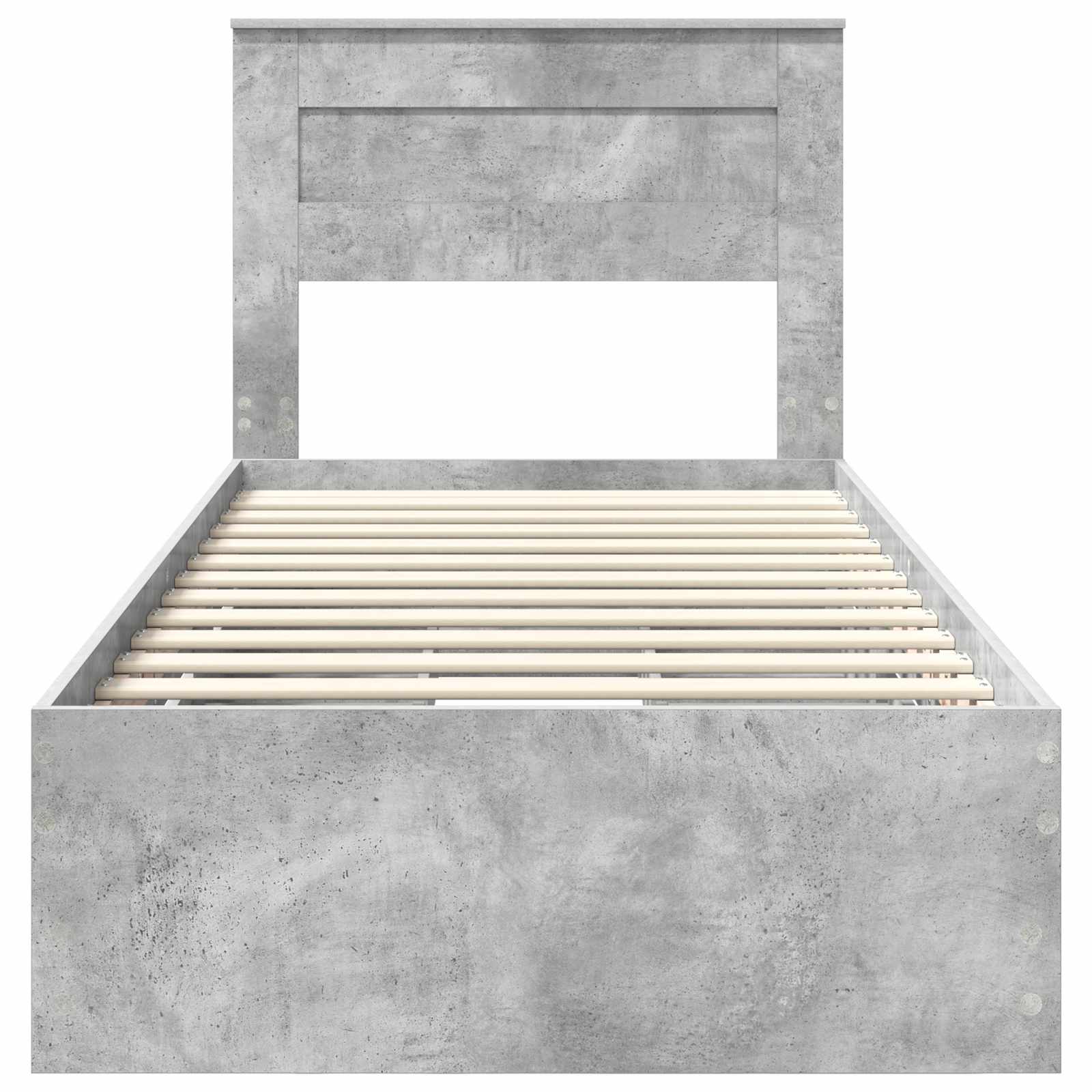 vidaXL Ramka łóżka Betonowy szary 75 x 190 cm Drewno inżynieryjne