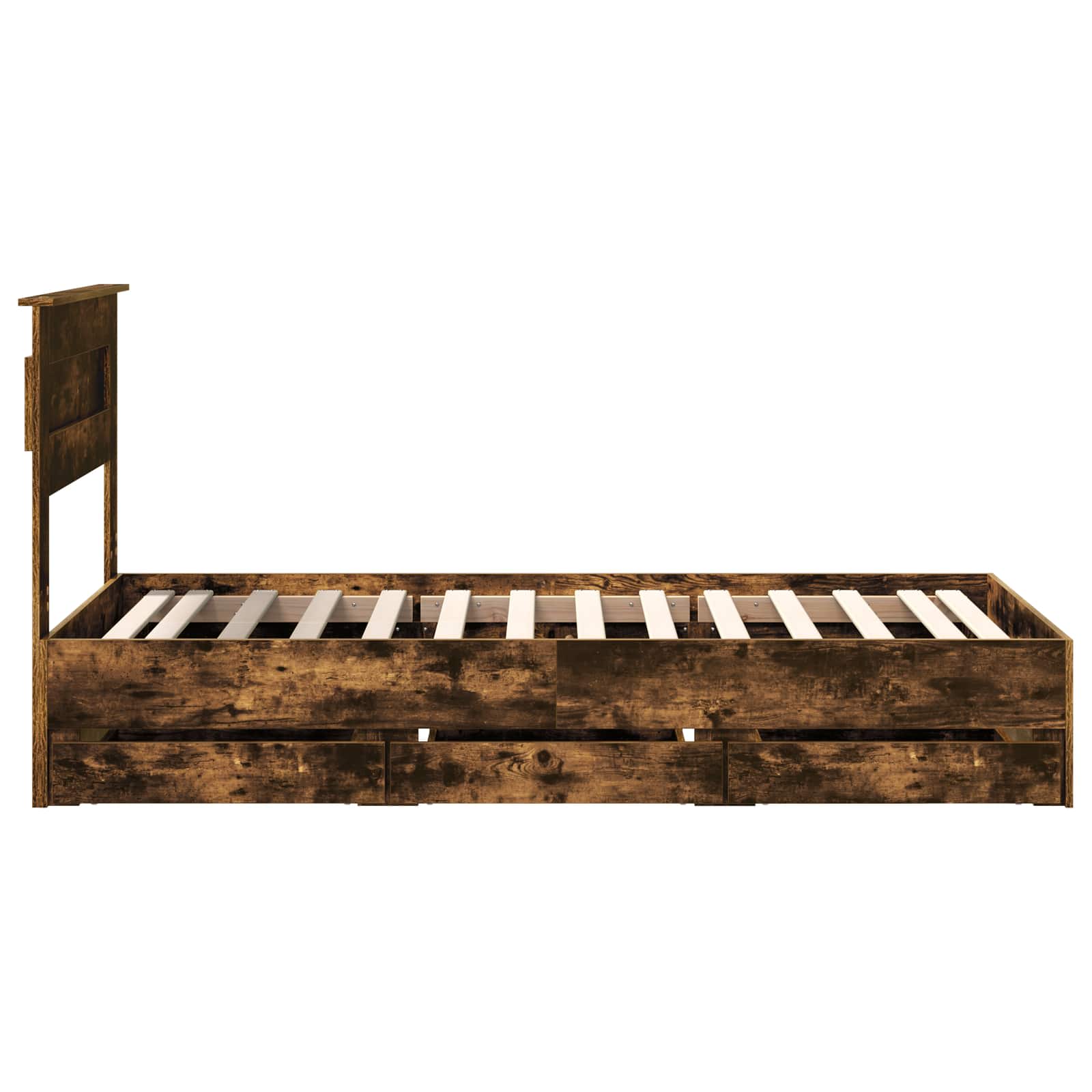 vidaXL Ramka łóżka Dąb wędzony 75 x 190 cm Drewno inżynieryjne