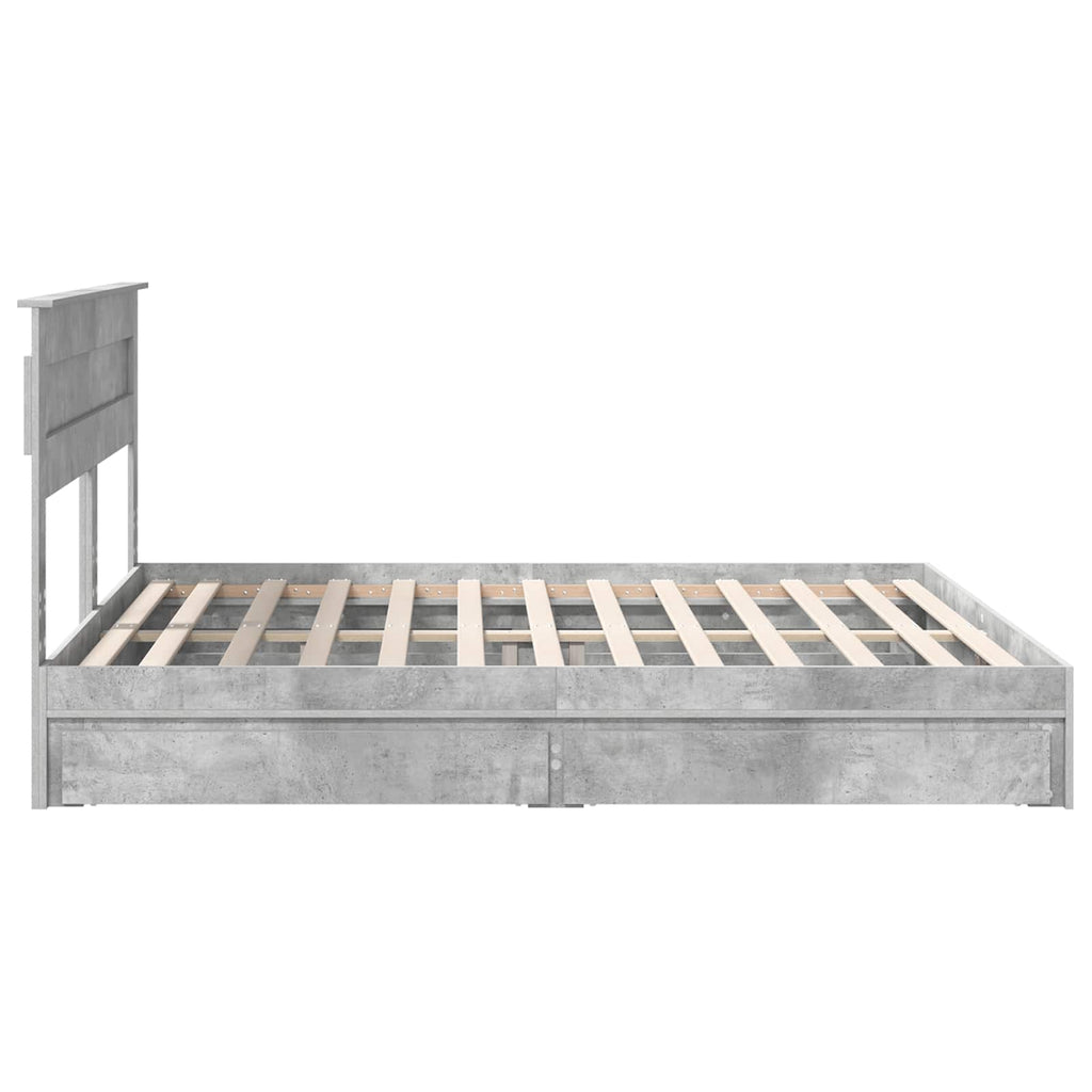 vidaXL Łóżko z miejscem do przechowywania Betonowy szary 200 x 200 cm