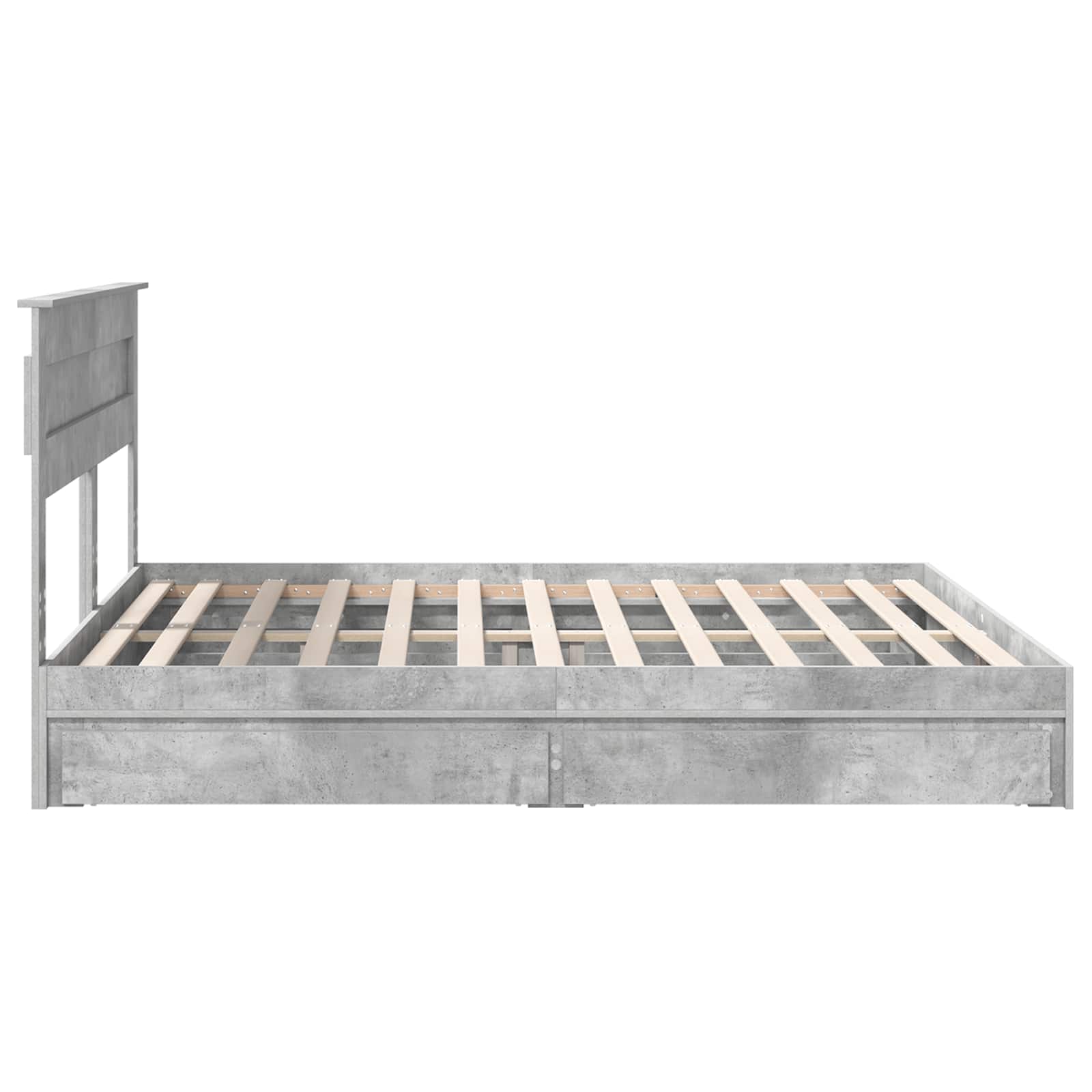 vidaXL Łóżko z miejscem do przechowywania Betonowy szary 200 x 200 cm