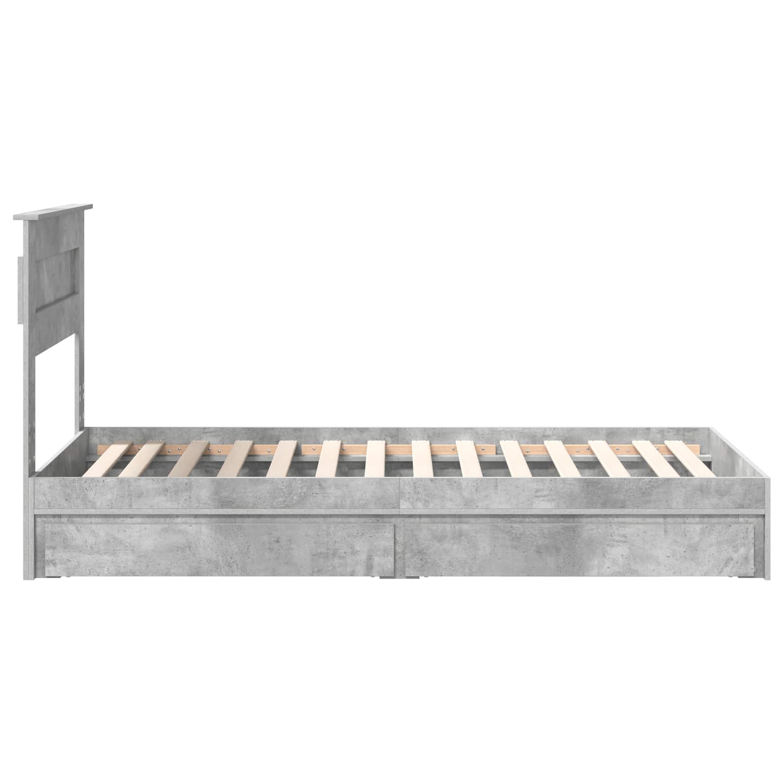 vidaXL Łóżko z miejscem do przechowywania Betonowy szary 90 x 190 cm