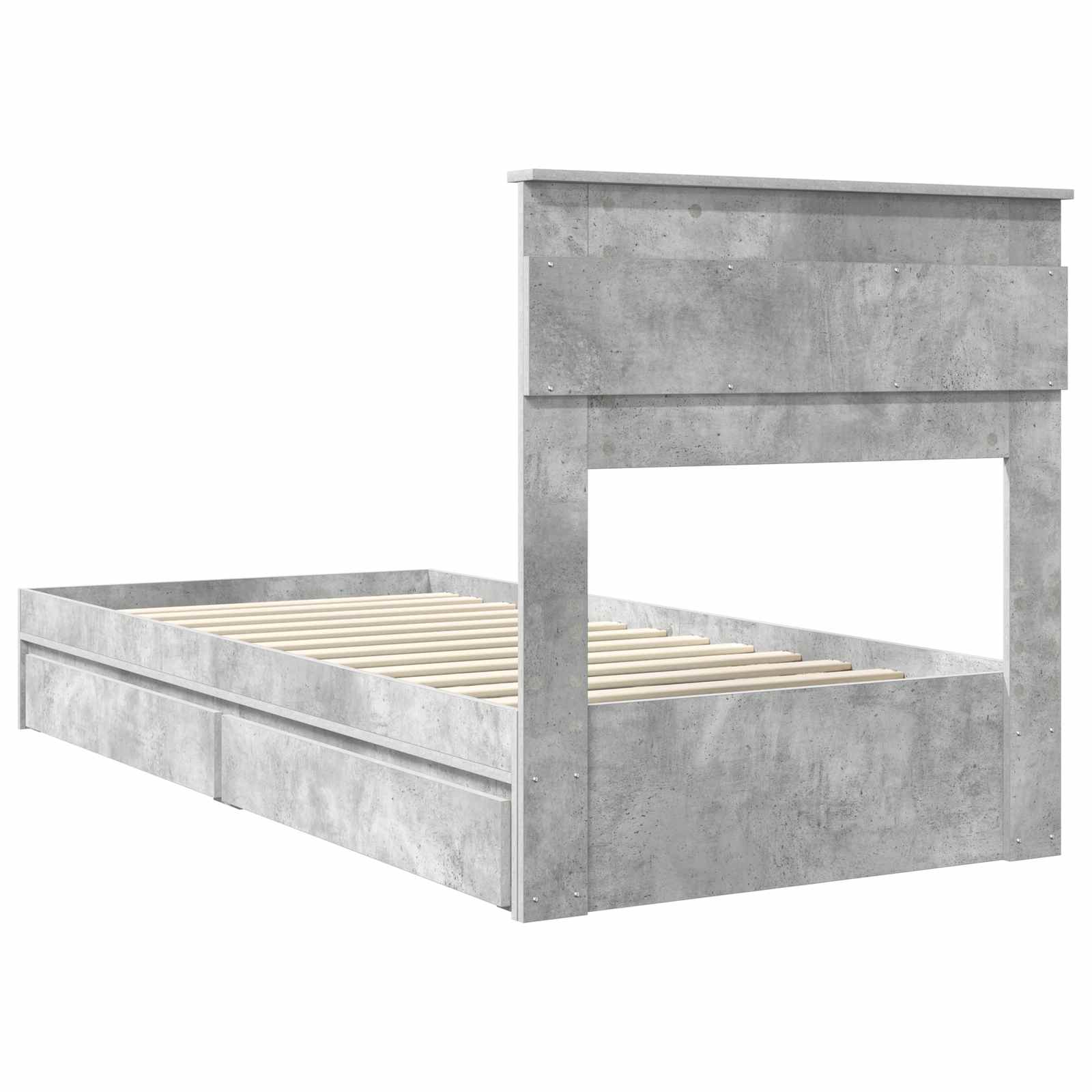 vidaXL Łóżko z miejscem do przechowywania Betonowy szary 75 x 190 cm