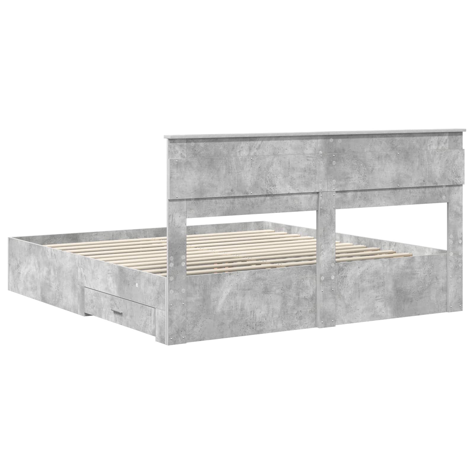 vidaXL Ramka łóżka Betonowy szary 200 x 200 cm Materiał drewnopochodny