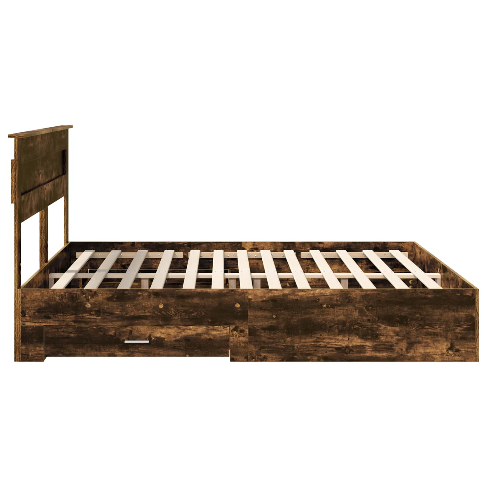 vidaXL Ramka łóżka Dąb wędzony 200 x 200 cm Materiał drewnopochodny