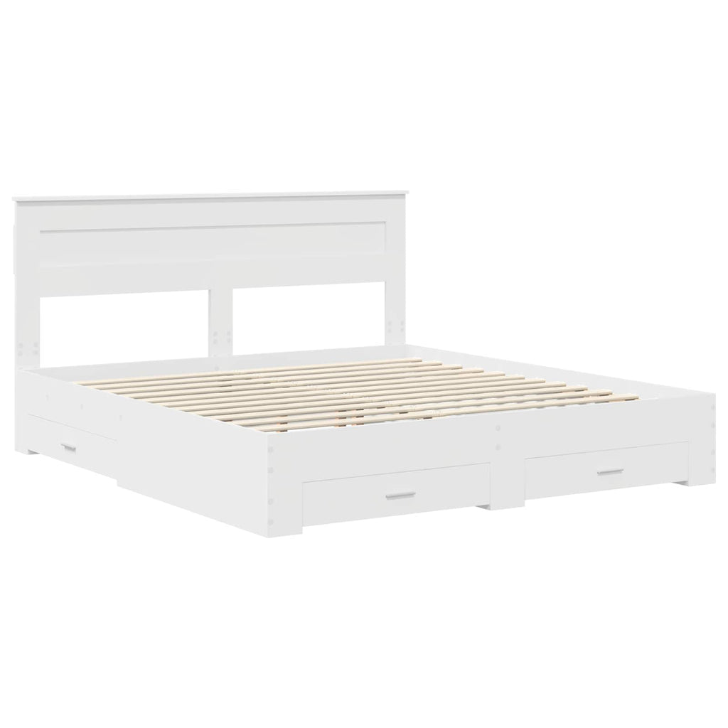 vidaXL Ramka łóżka Biały 180 x 200 cm Materiał drewnopochodny