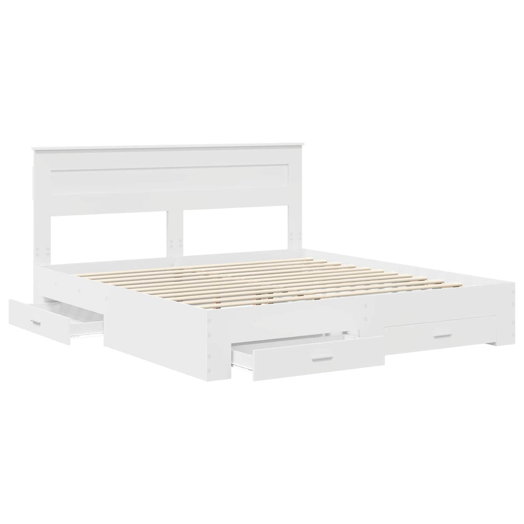 vidaXL Ramka łóżka Biały 180 x 200 cm Materiał drewnopochodny