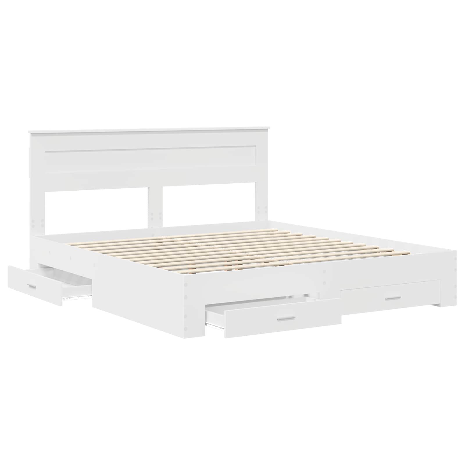 vidaXL Ramka łóżka Biały 180 x 200 cm Materiał drewnopochodny