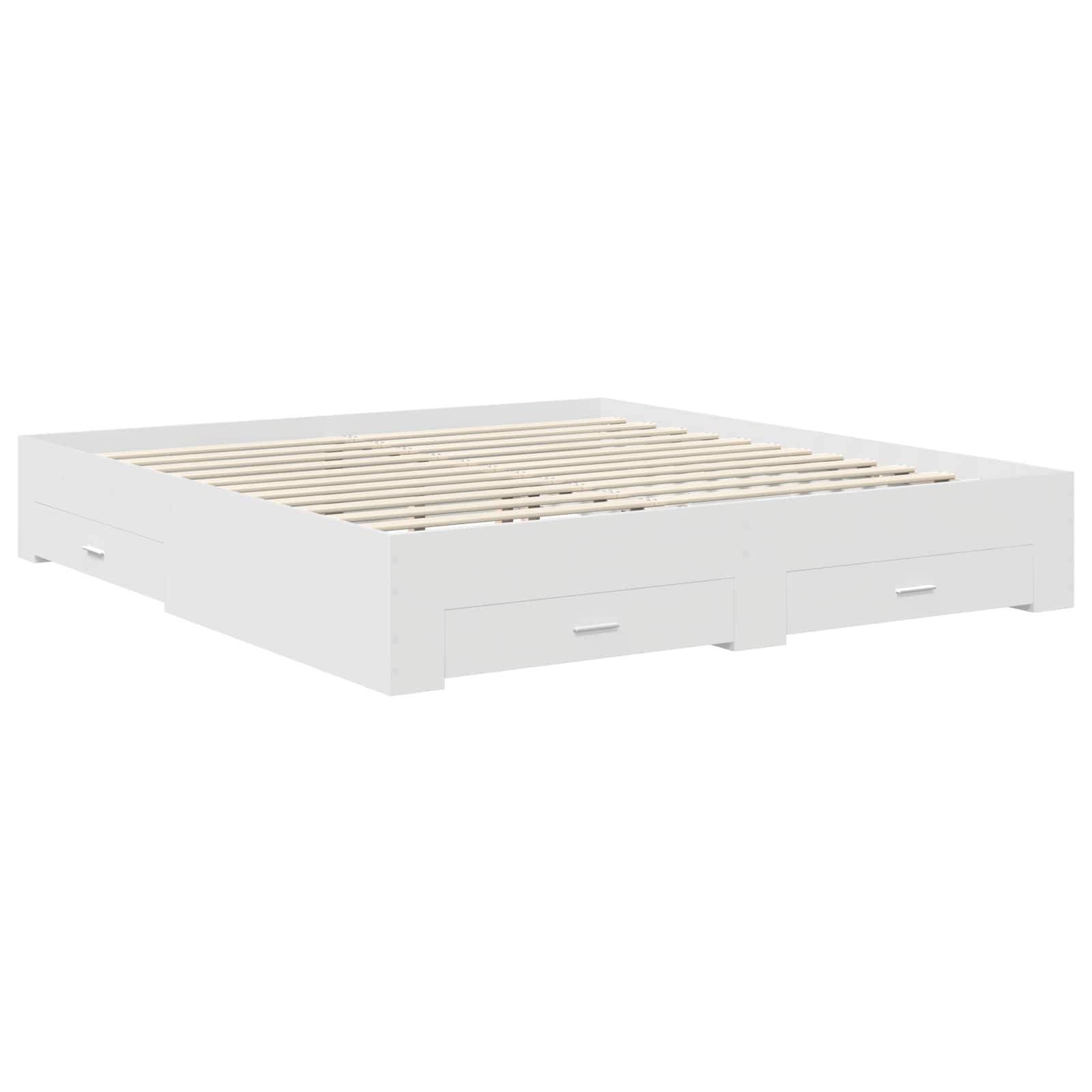 vidaXL Ramka łóżka Biały 180 x 200 cm Materiał drewnopochodny