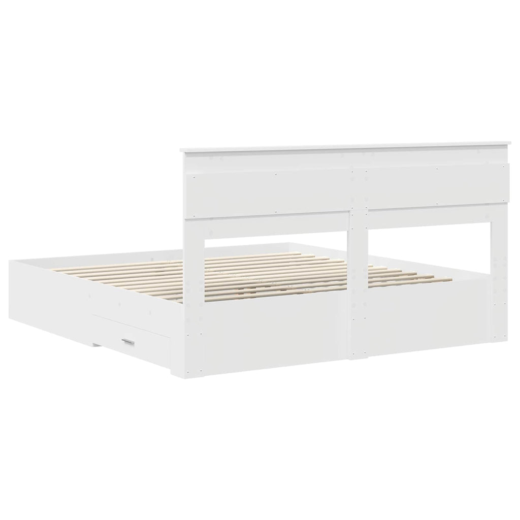 vidaXL Ramka łóżka Biały 180 x 200 cm Materiał drewnopochodny
