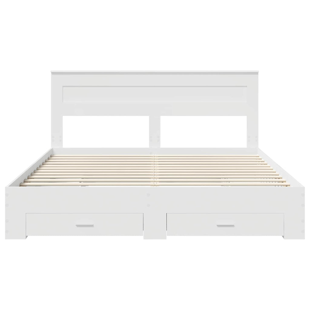 vidaXL Ramka łóżka Biały 180 x 200 cm Materiał drewnopochodny
