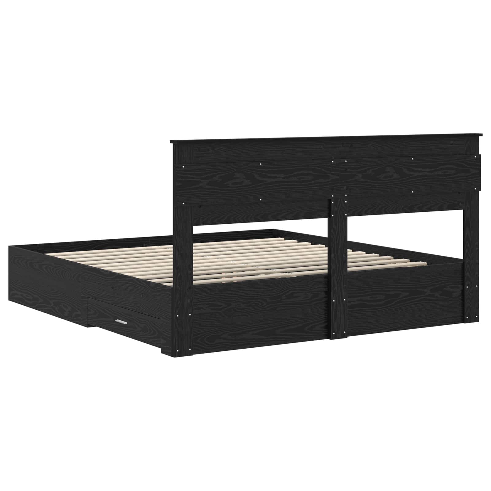 vidaXL Ramka łóżka Czarny Dąb 180 x 200 cm Materiał drewnopochodny