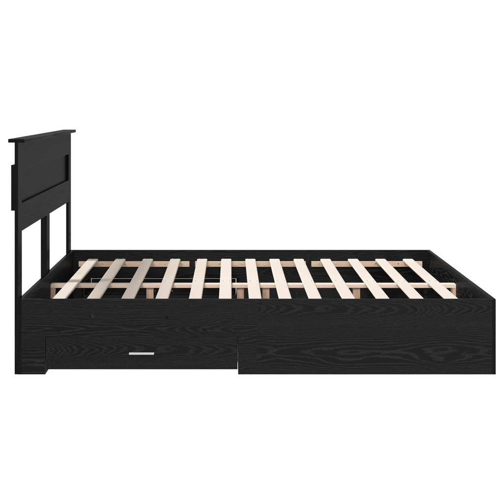 vidaXL Ramka łóżka Czarny Dąb 180 x 200 cm Materiał drewnopochodny